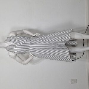 Marled NEW Black White Preppy Sleeveless Asymmetrical High Low Shirt Dress Sz M